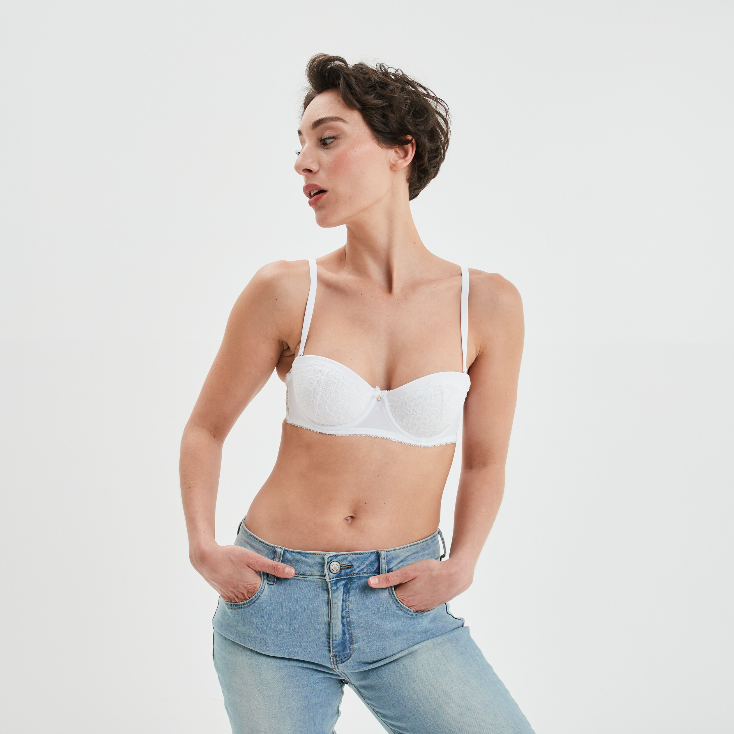 Soutien-gorge balconnet blanc femme | La Halle