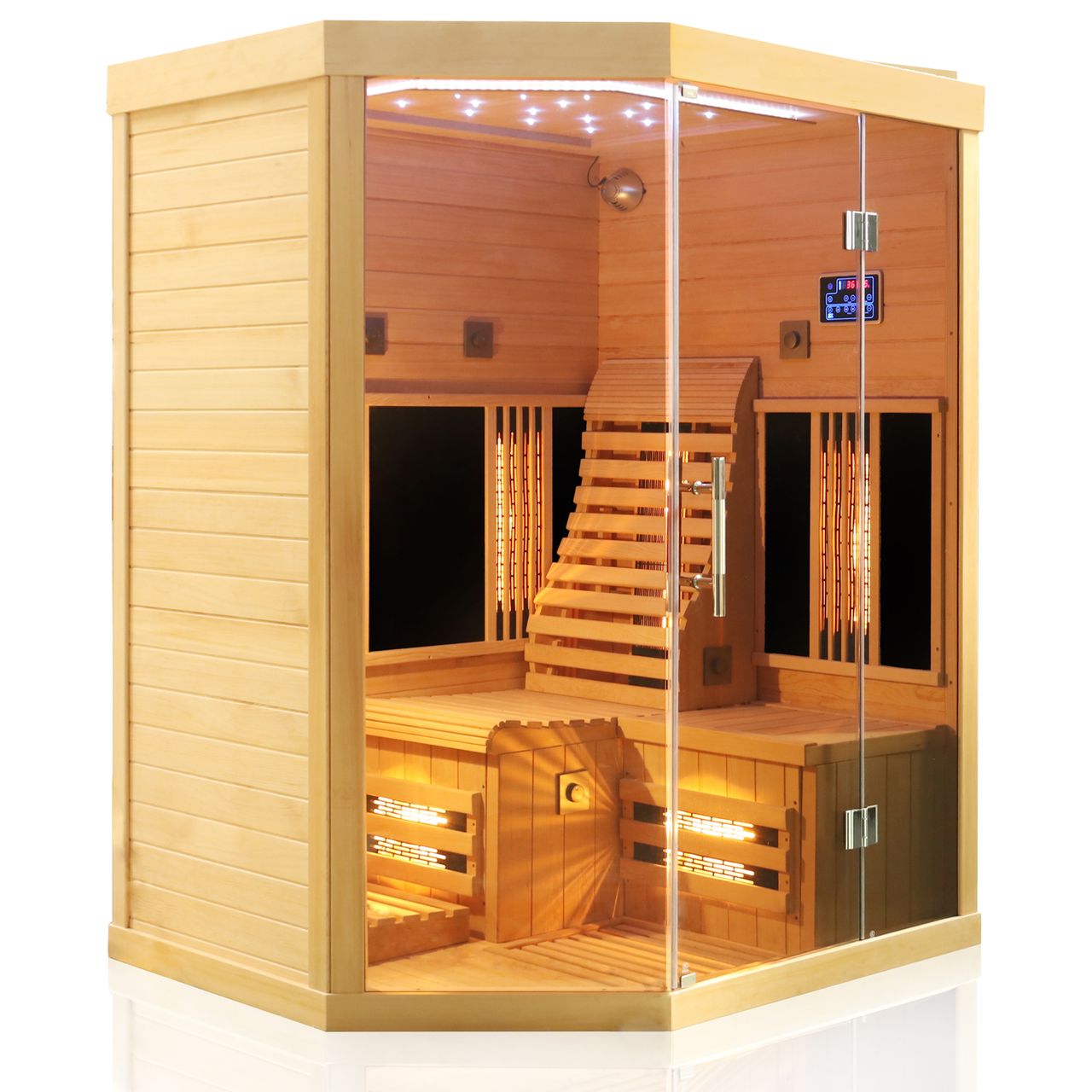 TroniTechnik Dewello® Infrarotsauna Infrarotkabine OTTAWA 140x120cm 1-2 Person inkl. 6 Vollspektrumstrahler