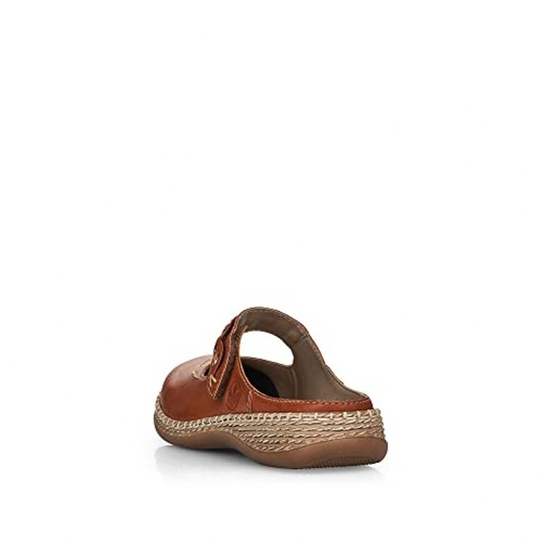 RIEKER Clogs braun FSK Damen Halbschuhe