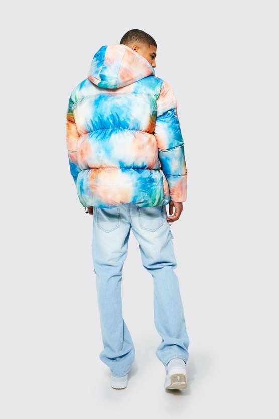 Batik Steppjacke mit Kapuze