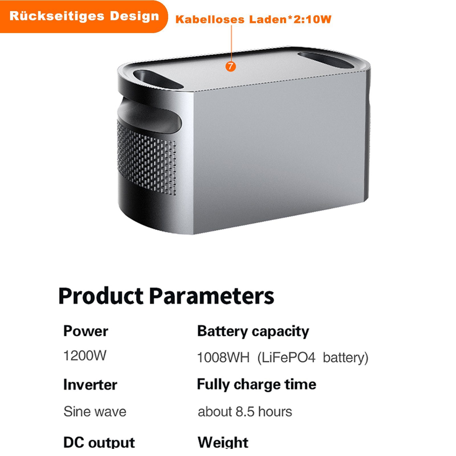 Fine Life Pro Stromerzeuger Power Station QE05-1200W/1008Wh Mit Solar panel PV200, 1,20 in kW, (Set, 2-tlg., Notfall-Solar Generator), Kann 2500 Mal recycelt werden,Solar Generator