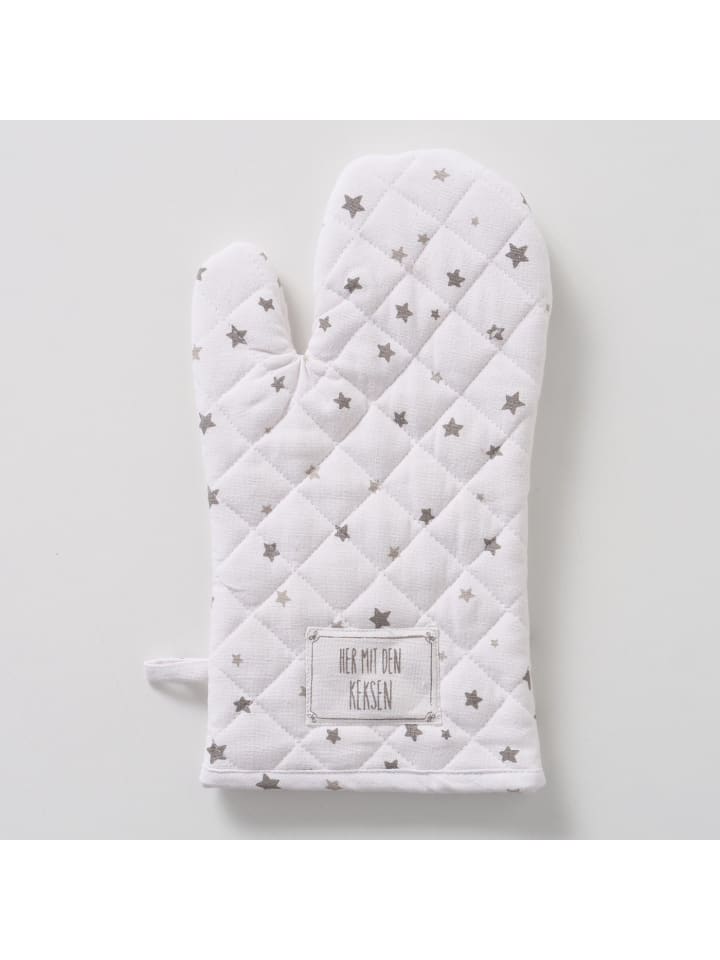 Boltze Ofenhandschuh HER MIT DEN KEKSEN Weiß mit Sternen günstig kaufen onesize