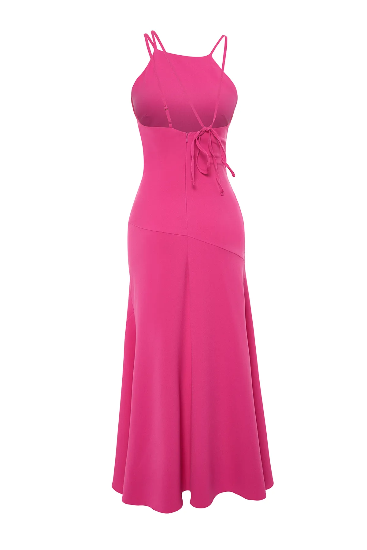 Trendyol Collection  Fuchsiafarbenes, hinten gebundenes Kleid TPRSS24EL00077