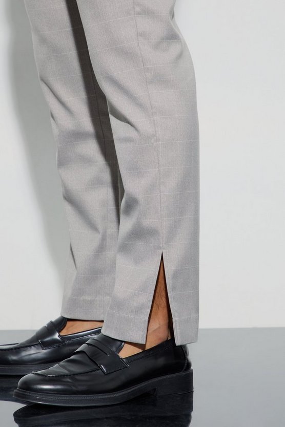 Karierte Hose mit geradem Bein