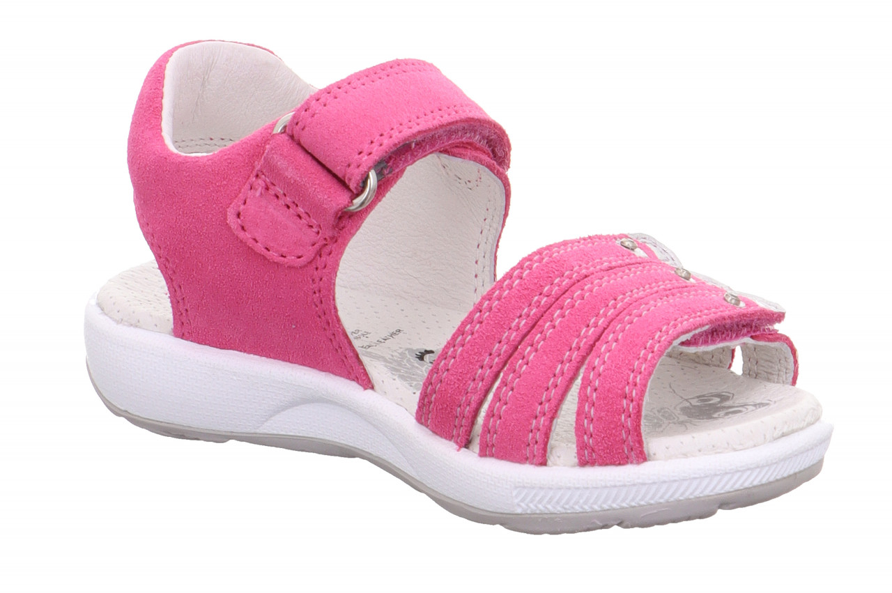 EMILY - Pink/Silber Sandale mit Klettverschluss
