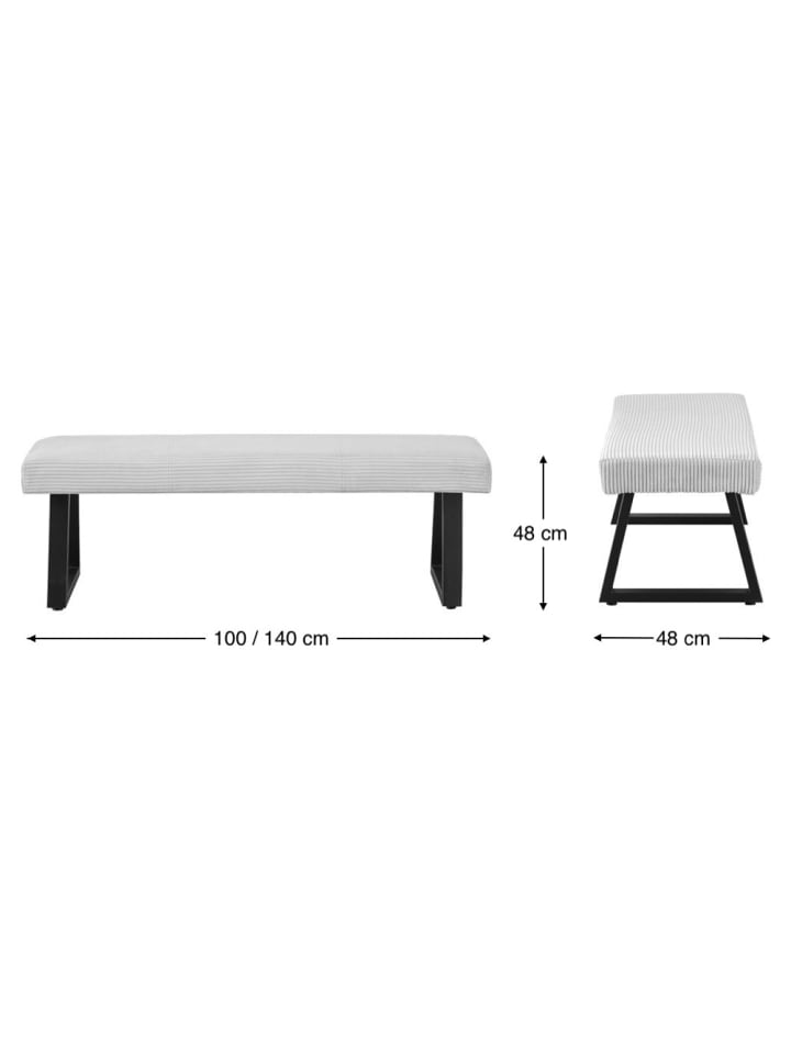 B&D Home Sitzbank DOLCE in Schwarz - (B)140 x (H)48 x (T)48 cm günstig kaufen 140 cm