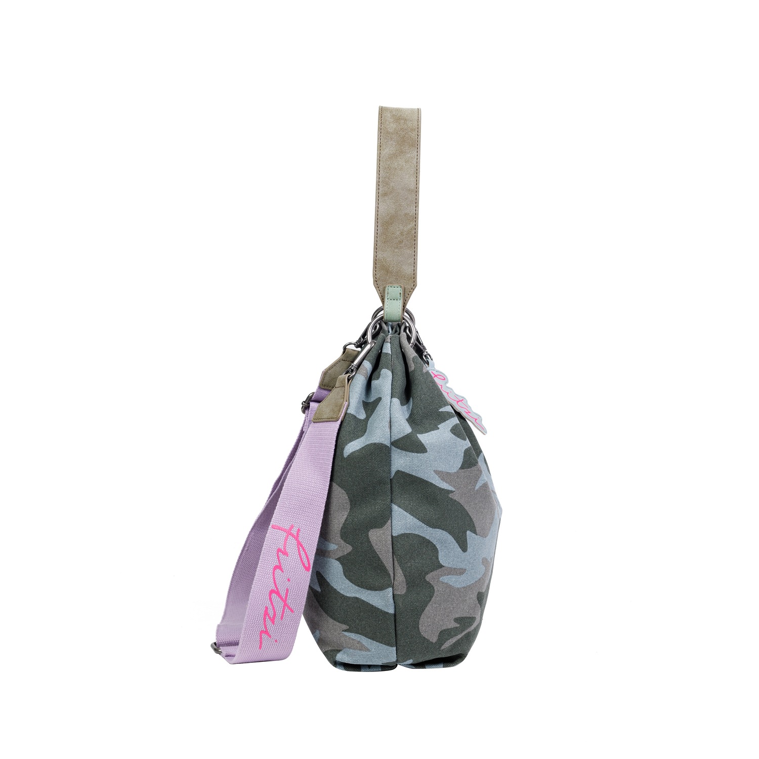 Schultertasche Joshi02 mit abnehmbarem Logoanhänger
