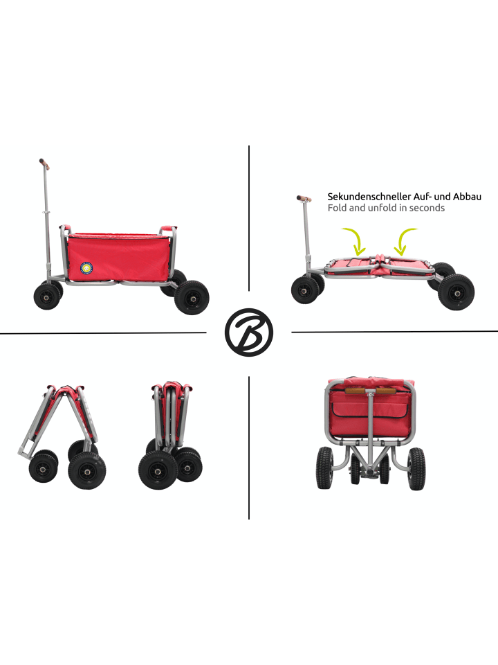 Beachtrekker Beachtrekker LiFe faltbarer Bollerwagen   Bremse, klappbarer Handwagen (Rot) günstig kaufen onesize