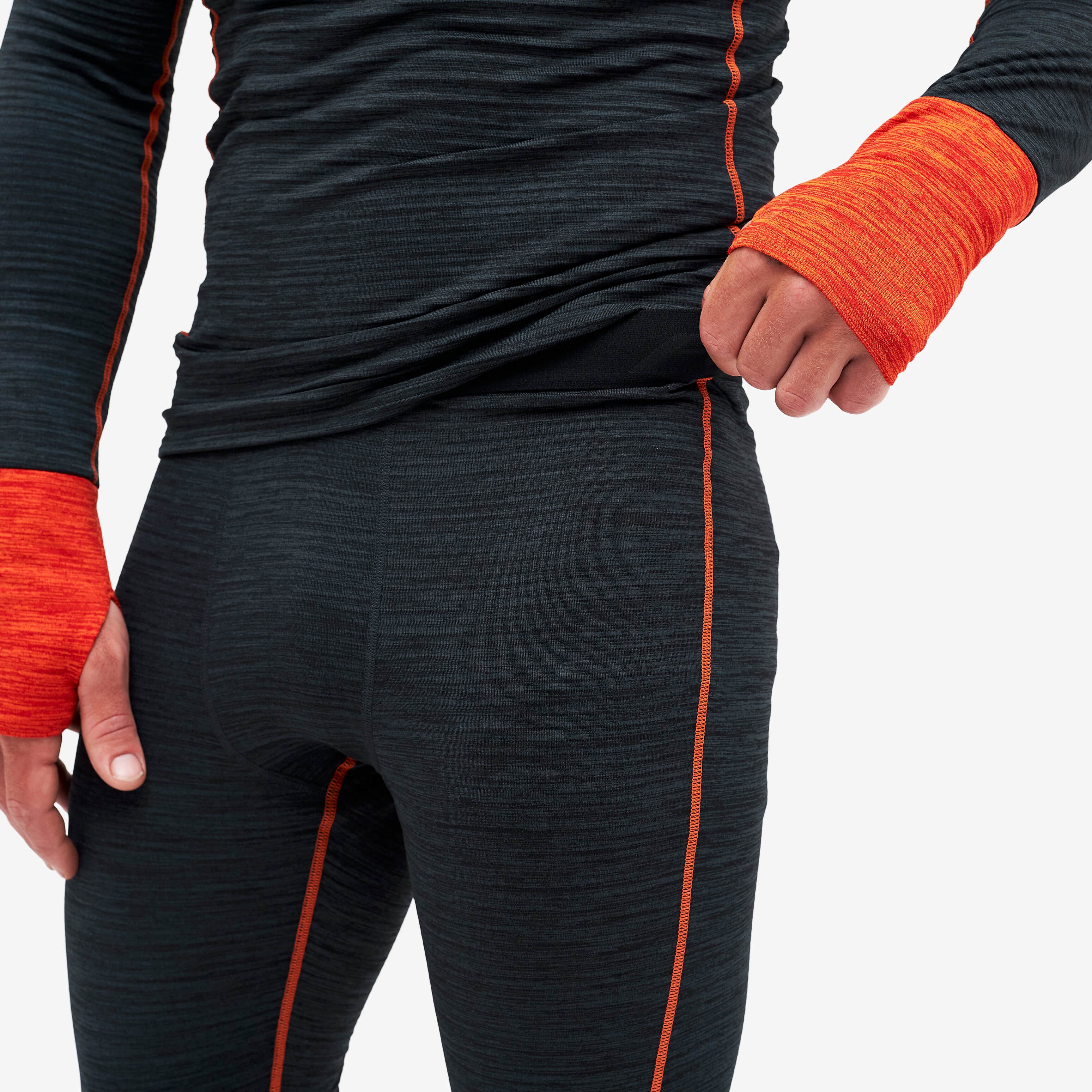 Hiball Waffle Base Layer Set Homme Black/Flame