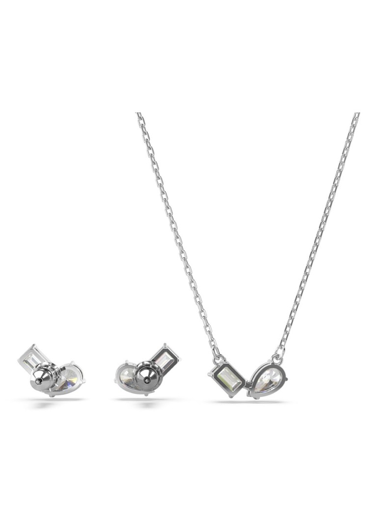 Swarovski Mesmera set of necklace and stud earrings with crystal