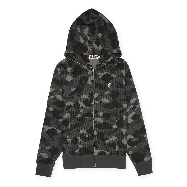 A Bathing Ape Color Camo Thermal Full Zip Hoodie Black