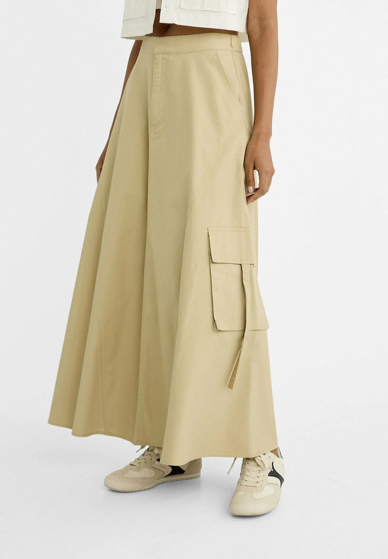 Stradivarius FLARED MIDI - Falda larga