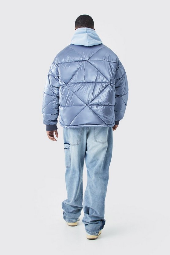 Plus Steppjacke in Metallic-Optik