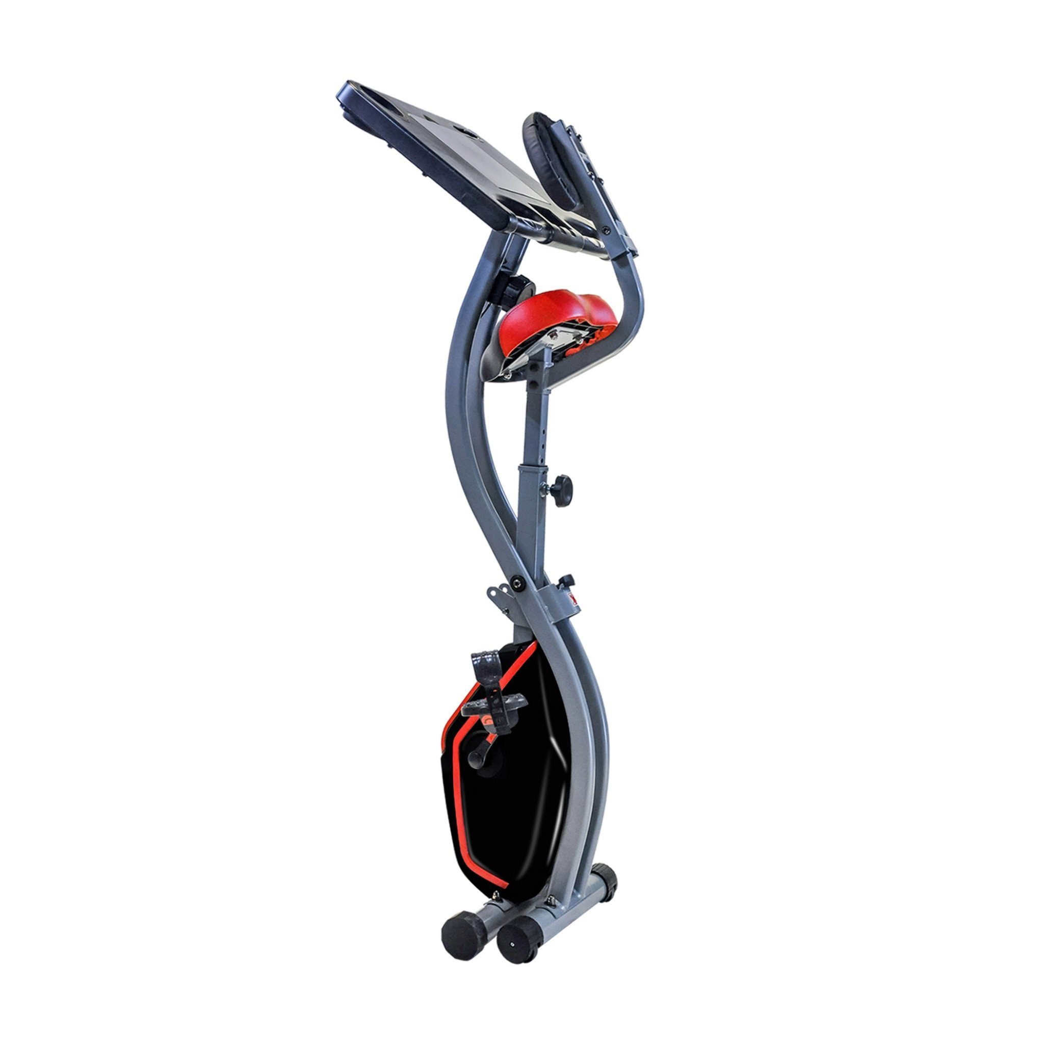 Zoomyo Heimtrainer Work, Hometrainer mit Schreibtisch, Tablet/Smartphone Halterung, Schwungrad: ca. 1,5 kg