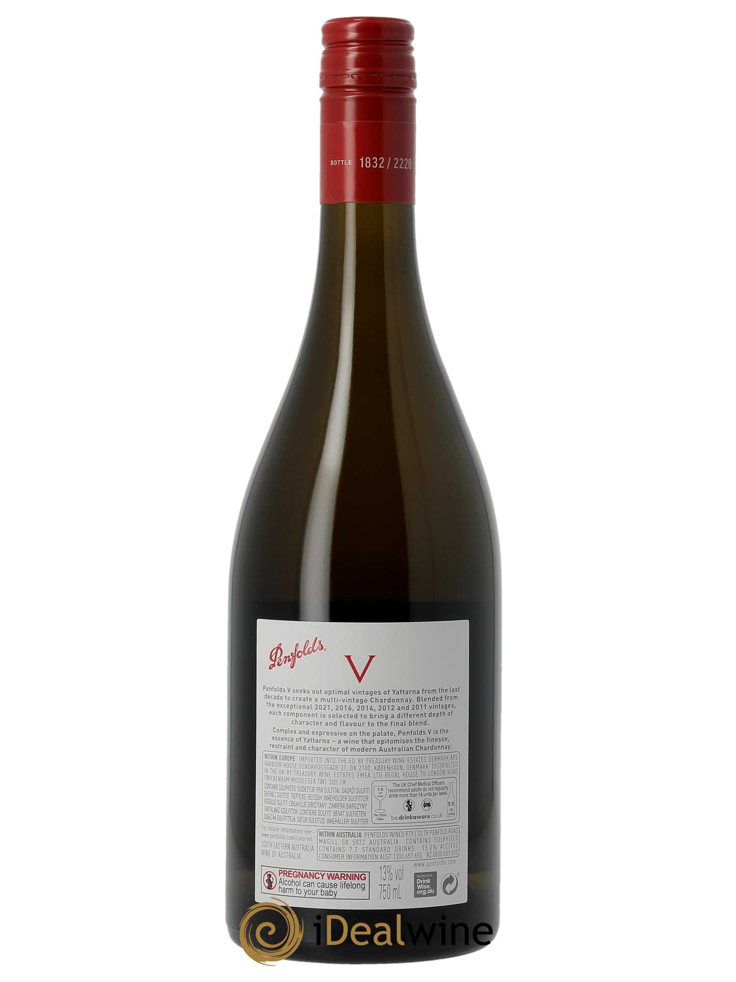 South Australia Penfolds Wines Yattarna V Chardonnay   - Lot de 1 Bouteille