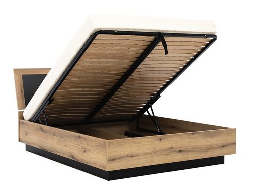 QMM TraumMöbel Schlafzimmer-Set Schlafzimmer Aria Set B Bett Schrank Nachttische Kommode LED
