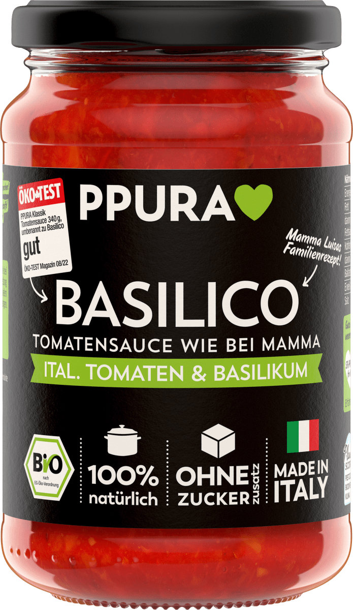 Tomatensoße, Basilico, ital. Tomaten & Basilikum, 340 g