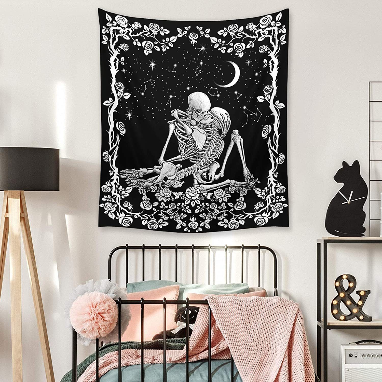 Wandteppich Kissing Lovers Skull Tapestry,für Wohnzimmer Schlafzimmer (51