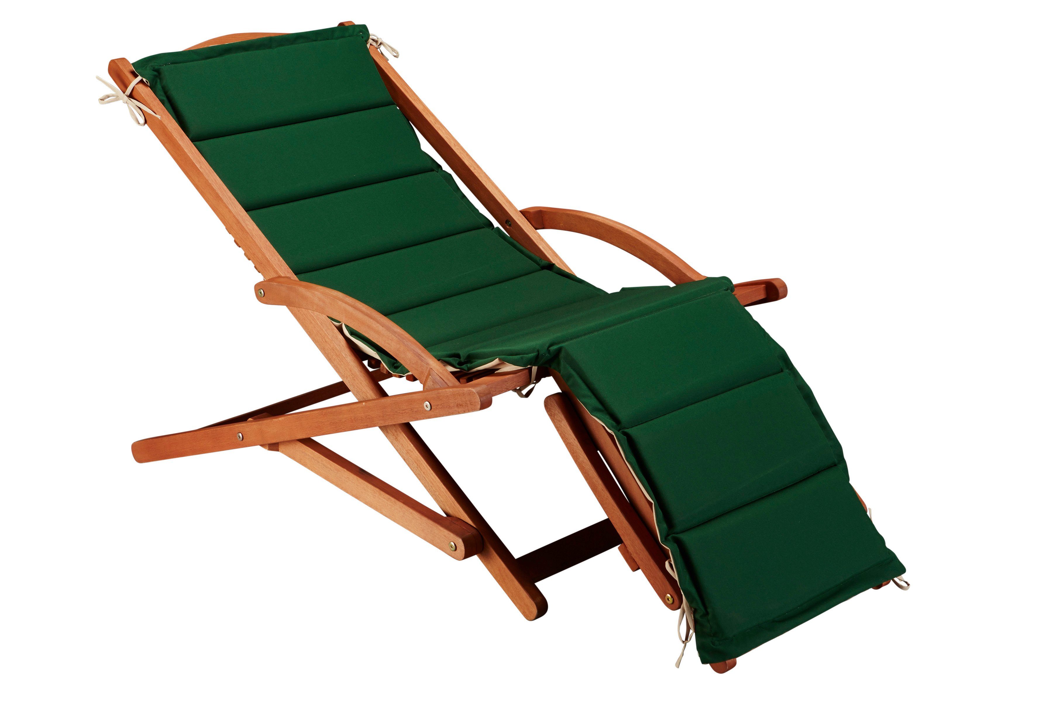 MERXX Gartenliege Copa Cabana, Set, 2er, Eukalyptus, braun, inkl. Auflage