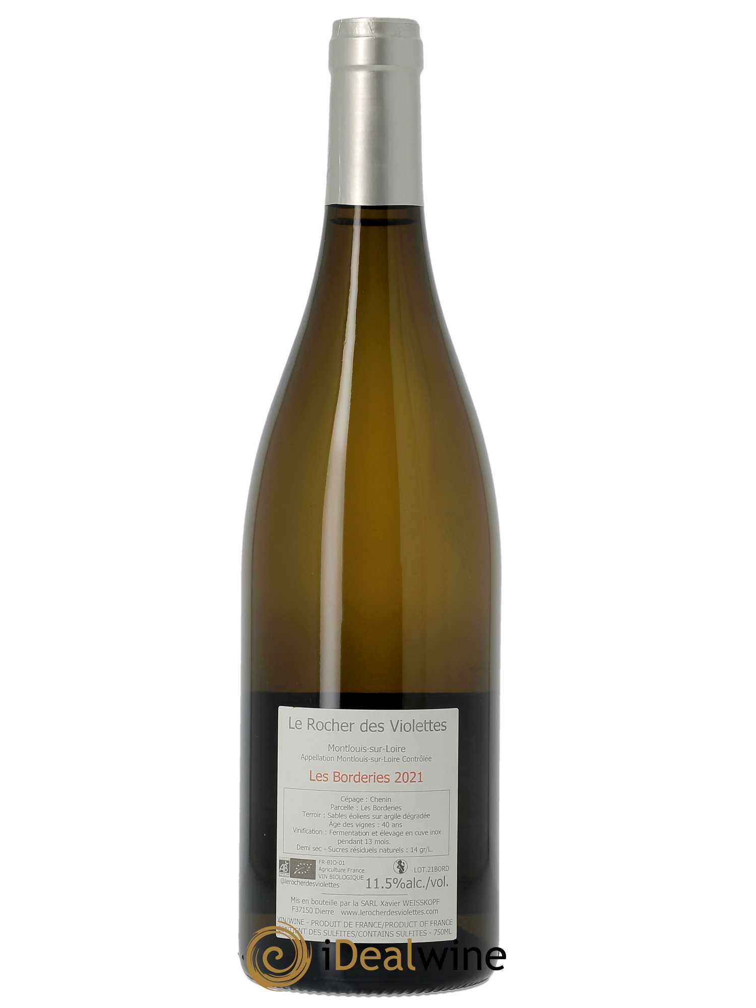 Montlouis-sur-Loire Les Borderies Le Rocher des Violettes  2021 - Lot de 1 Bouteille