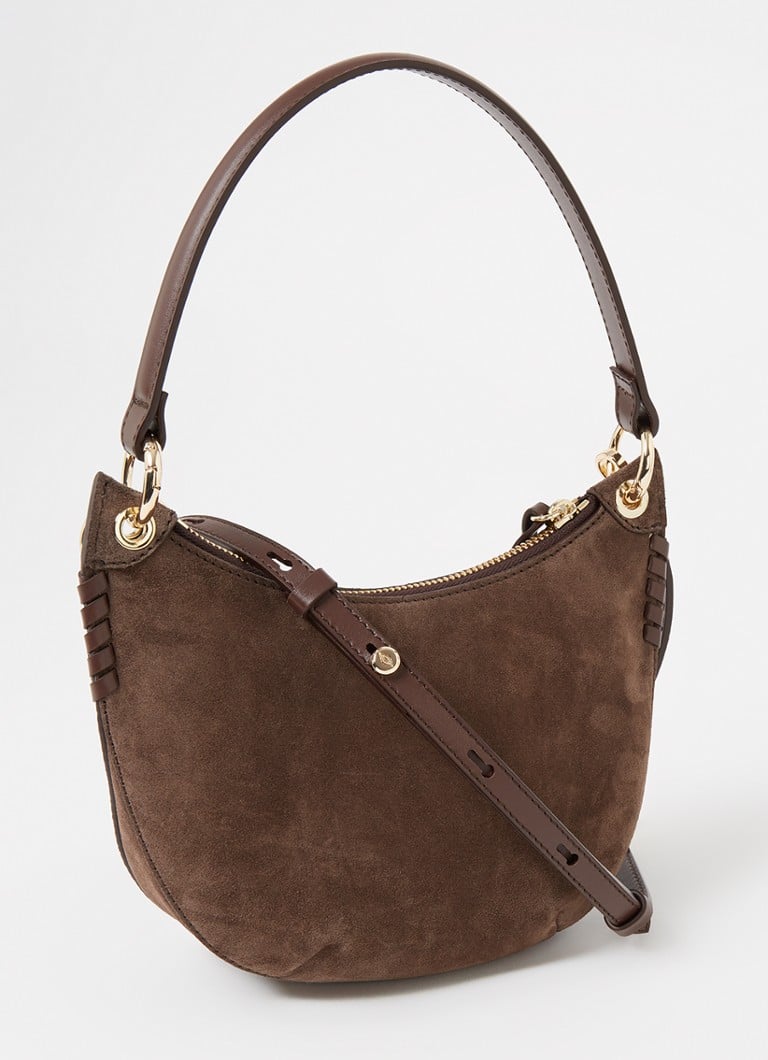 ba&sh Swing shoulder bag in calf suede with detachable shoulder strap