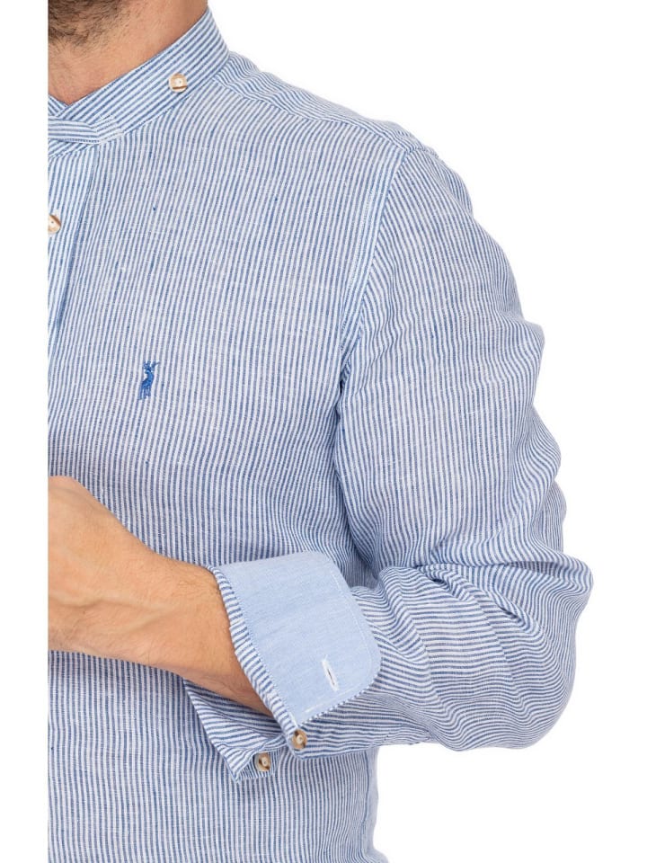 Almsach Stehkragenhemd 901LI-LA in blau günstig kaufen