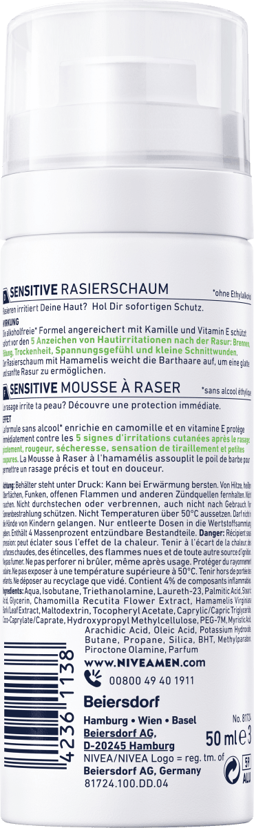 Rasierschaum Sensitive, 50 ml