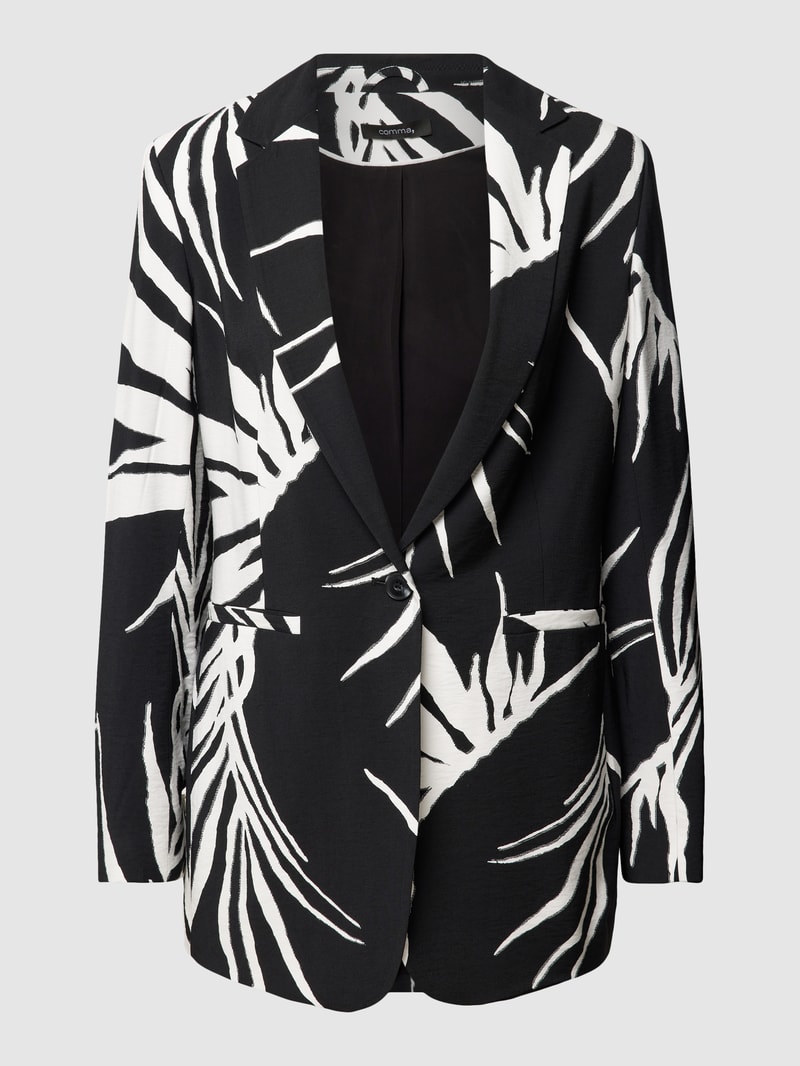 Blazer mit Allover-Print in schwarz