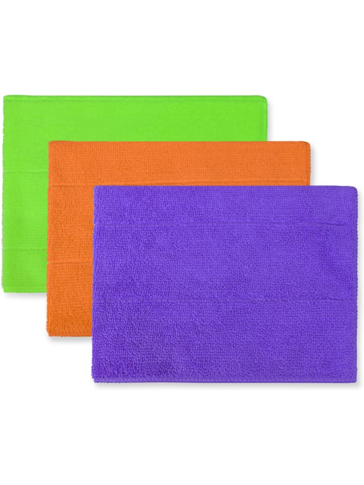normani 12 Stück Mikrofasertuch Reinigungstuch für Küche und Bad in Lila/Orange/Grün günstig kaufen 30 x 40 cm