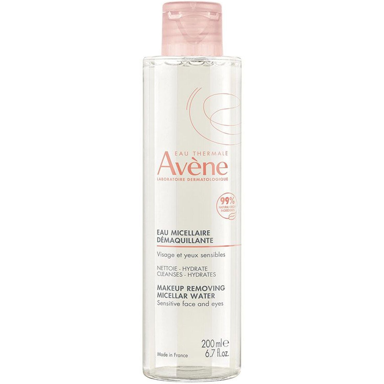 Eau Thermale Avène Les Essentiels Eau Micellaire Démaquillante - Visage et Yeux - Peaux Sensibles, 200 ml