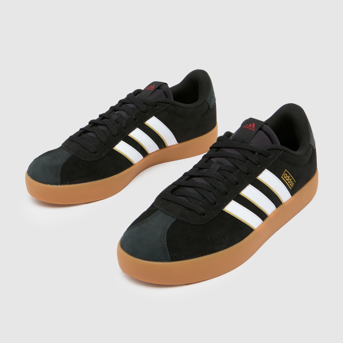 adidas vl court 3.0 träningsskor i svart och vitt