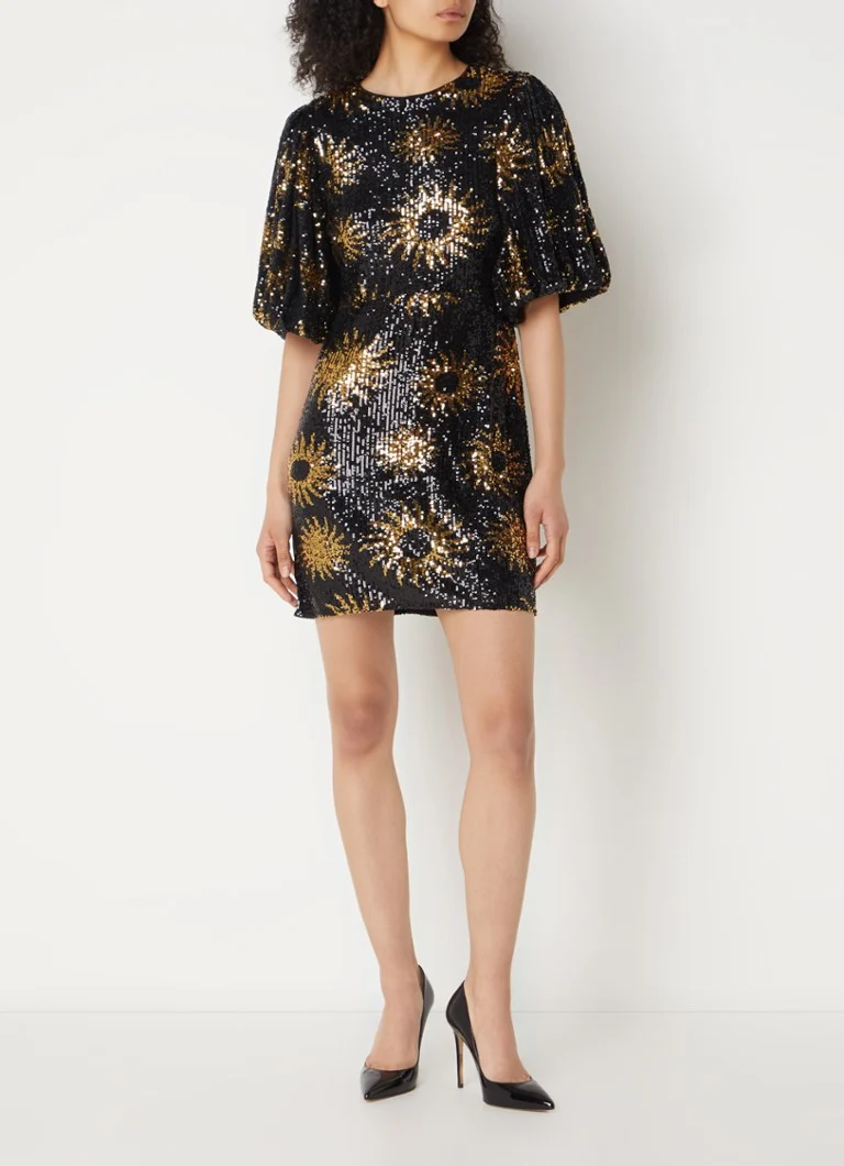 Vestido corto Farm Rio Sunny con estampado y lentejuelas