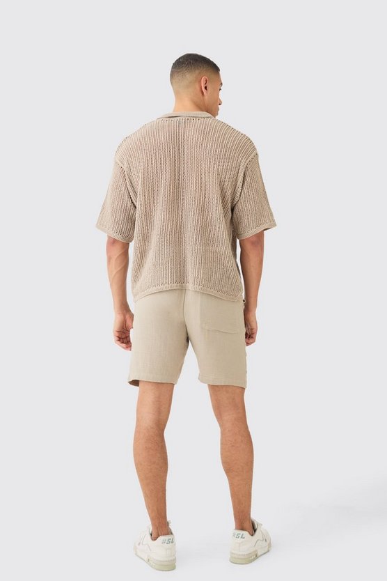 Kastiges Oversize Poloshirt mit Tasche und Naht-Detail