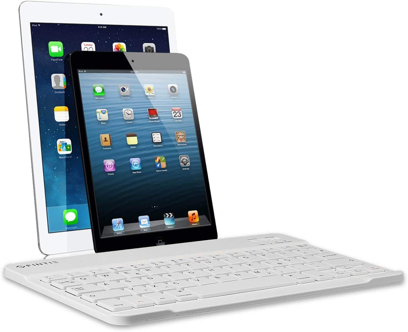 Fintie Ultradünn Bluetooth Tastatur, deutsche Layout QWERTZ für iPad/iPhone Tablet-Tastatur (iPad 10.2/9.7, Air 5/4/3/2/1, iPad Pro 12.9/11/10.5/9.7, iPad 4/3/2/1)