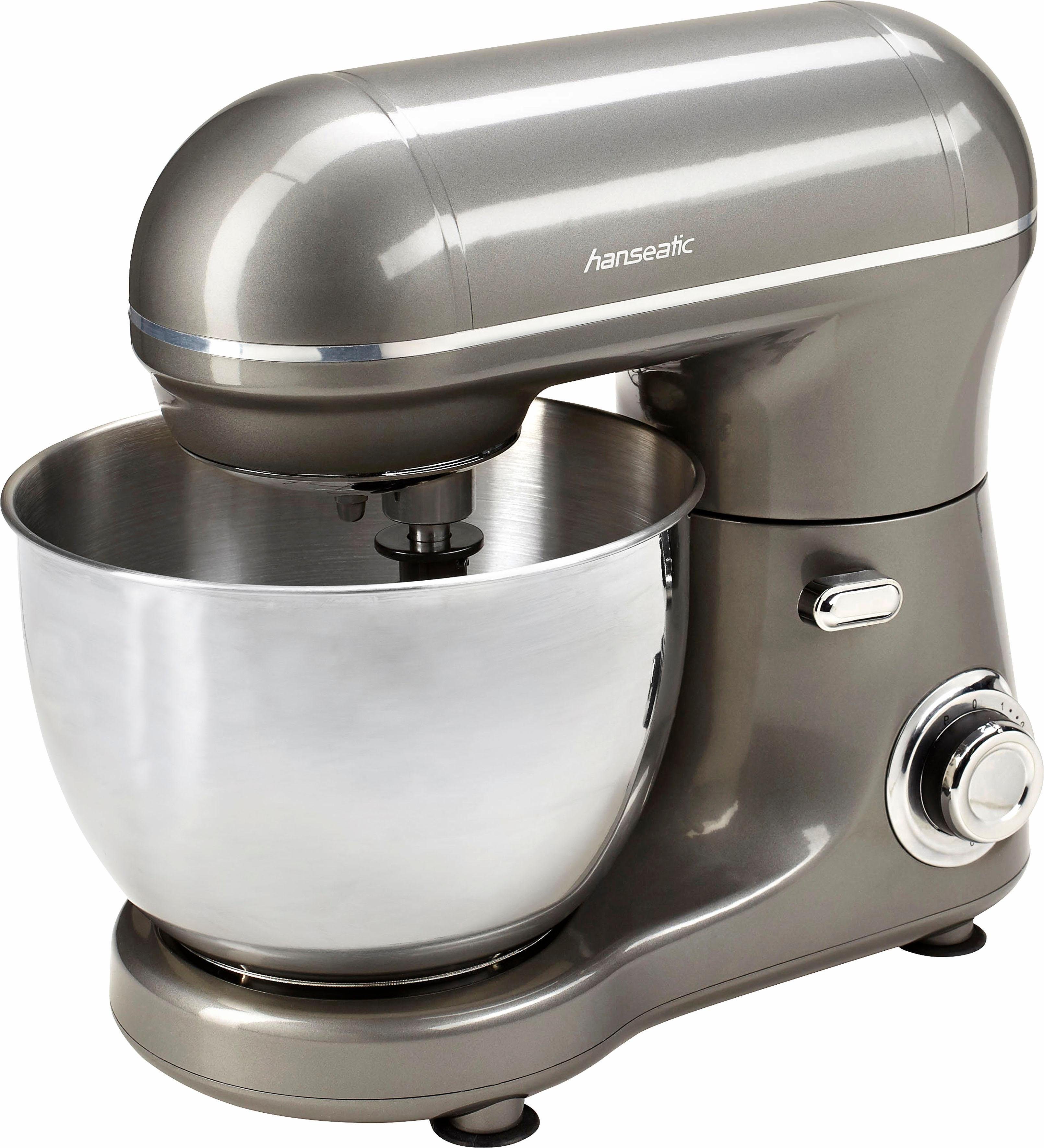 Hanseatic Küchenmaschine 439232, 600 W, 4 l Schüssel, Zubehör, stufenlose Geschwindigkeitsreglung