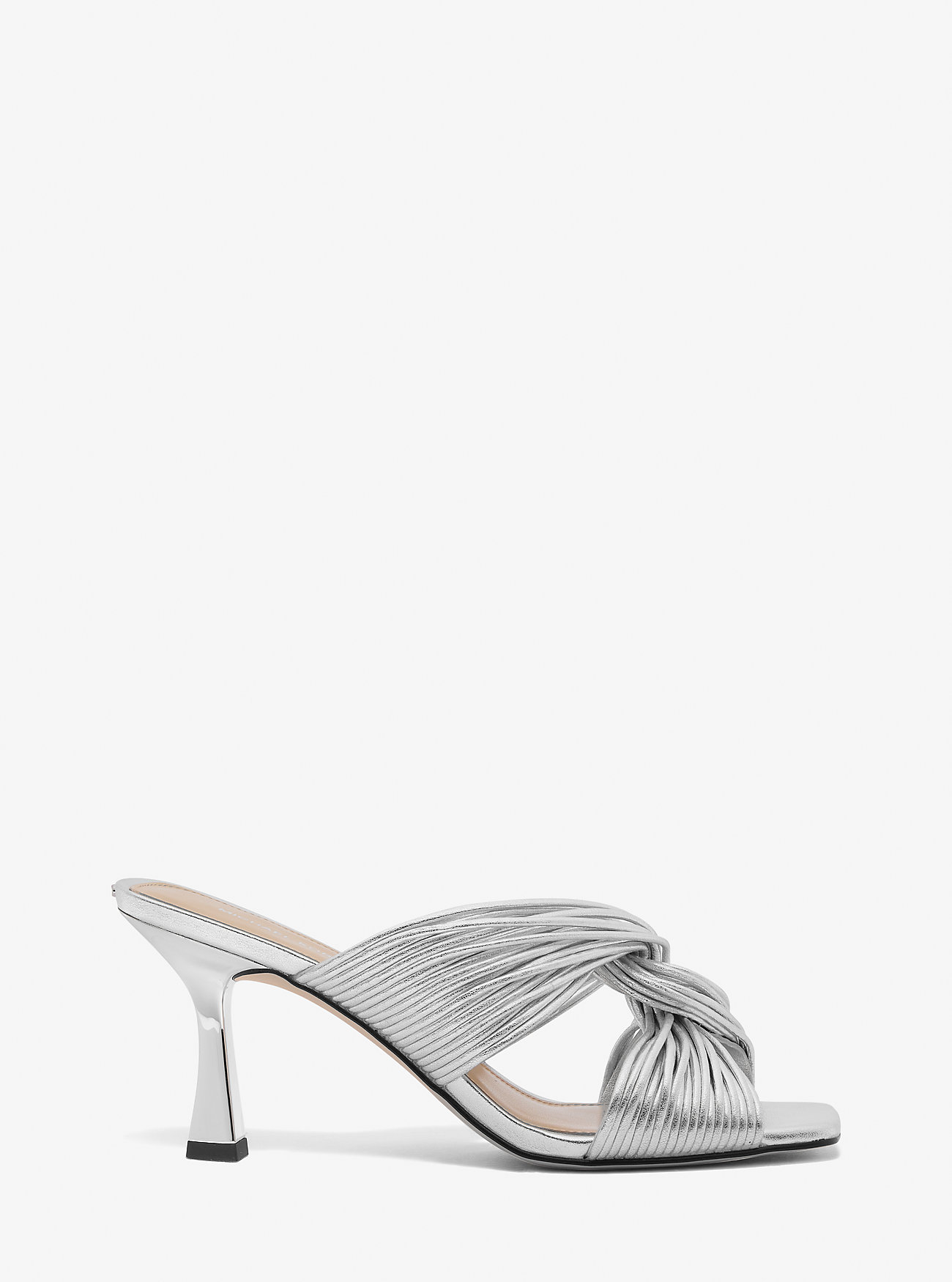Alessia Metallic Mule Sandal - SØLV