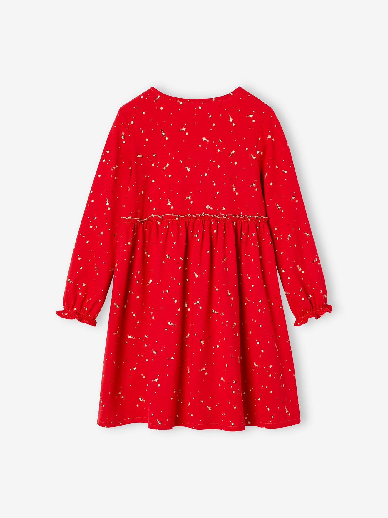 Vertbaudet Festliches Mädchen Kleid mit Glanzsternen - grün