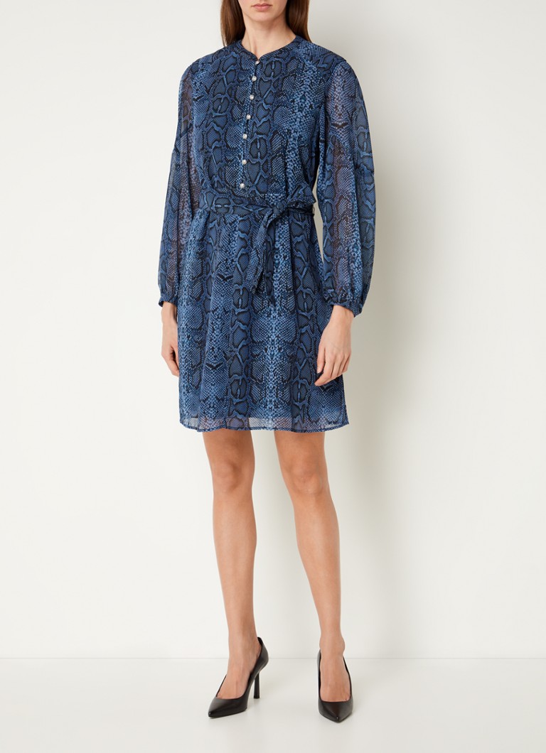 Abito corto a blusa semitrasparente Ansell di Fifth House, con stampa pitonata.