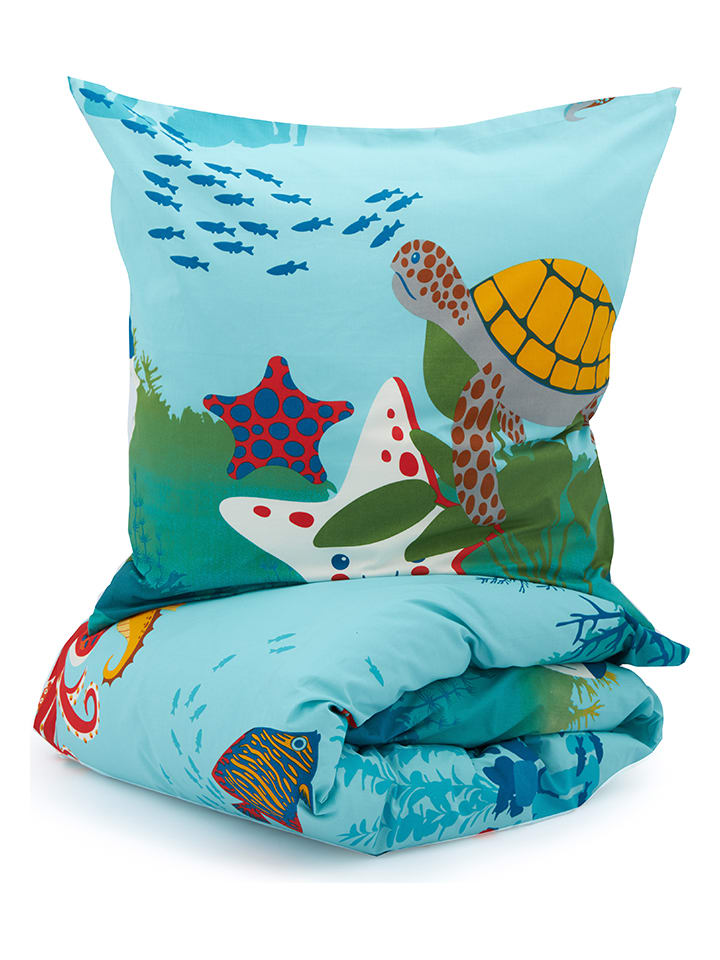 lamino 2tlg. Bettwäsche-Set in Hellblau günstig kaufen 135x200 cm