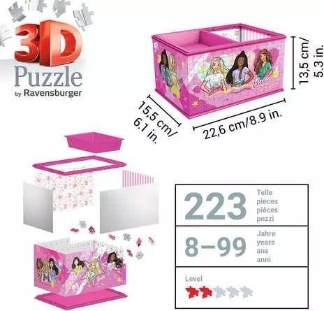 3D Puzzle Aufbewahrungsbox Barbie