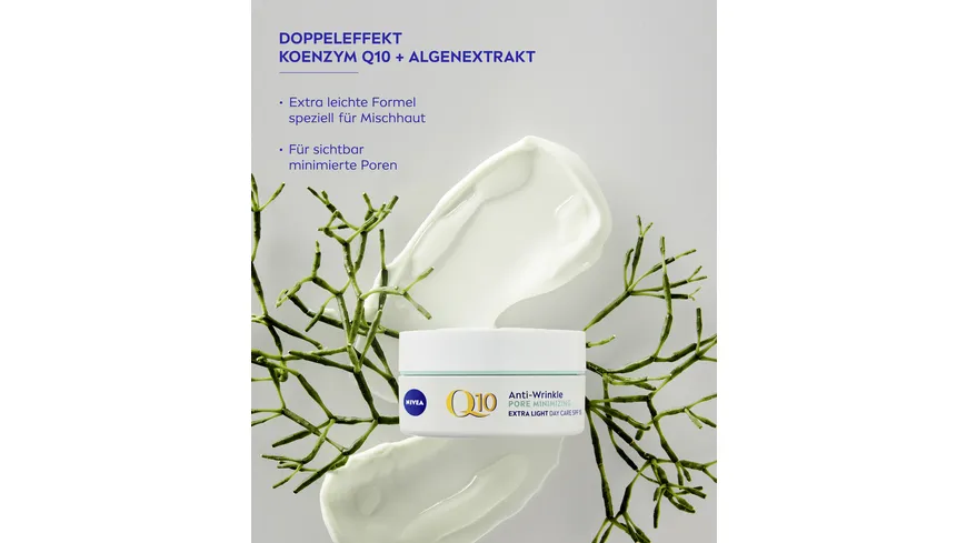 NIVEA Q10 Anti-Falten Porenverfeinerung Extra Leichte Tagespflege LSF15 50 ml