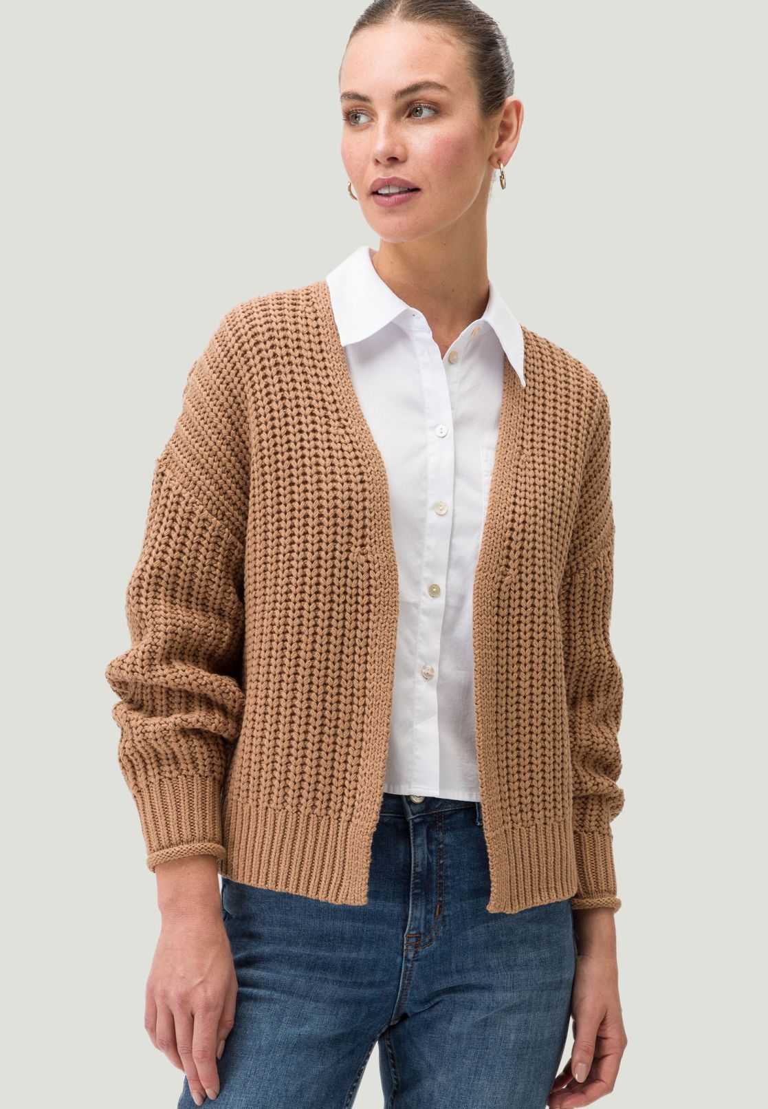 Strickjacke kurz Grobstrick