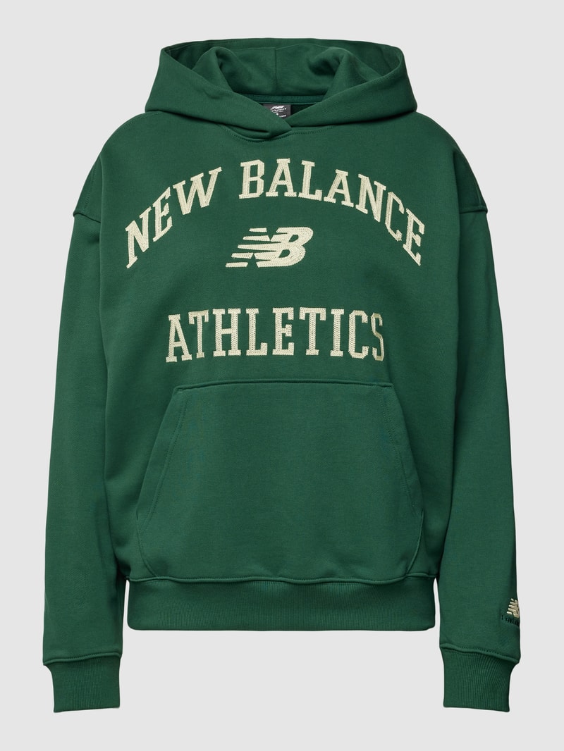 Oversized Hoodie mit Label-Stitching in dunkelgrün