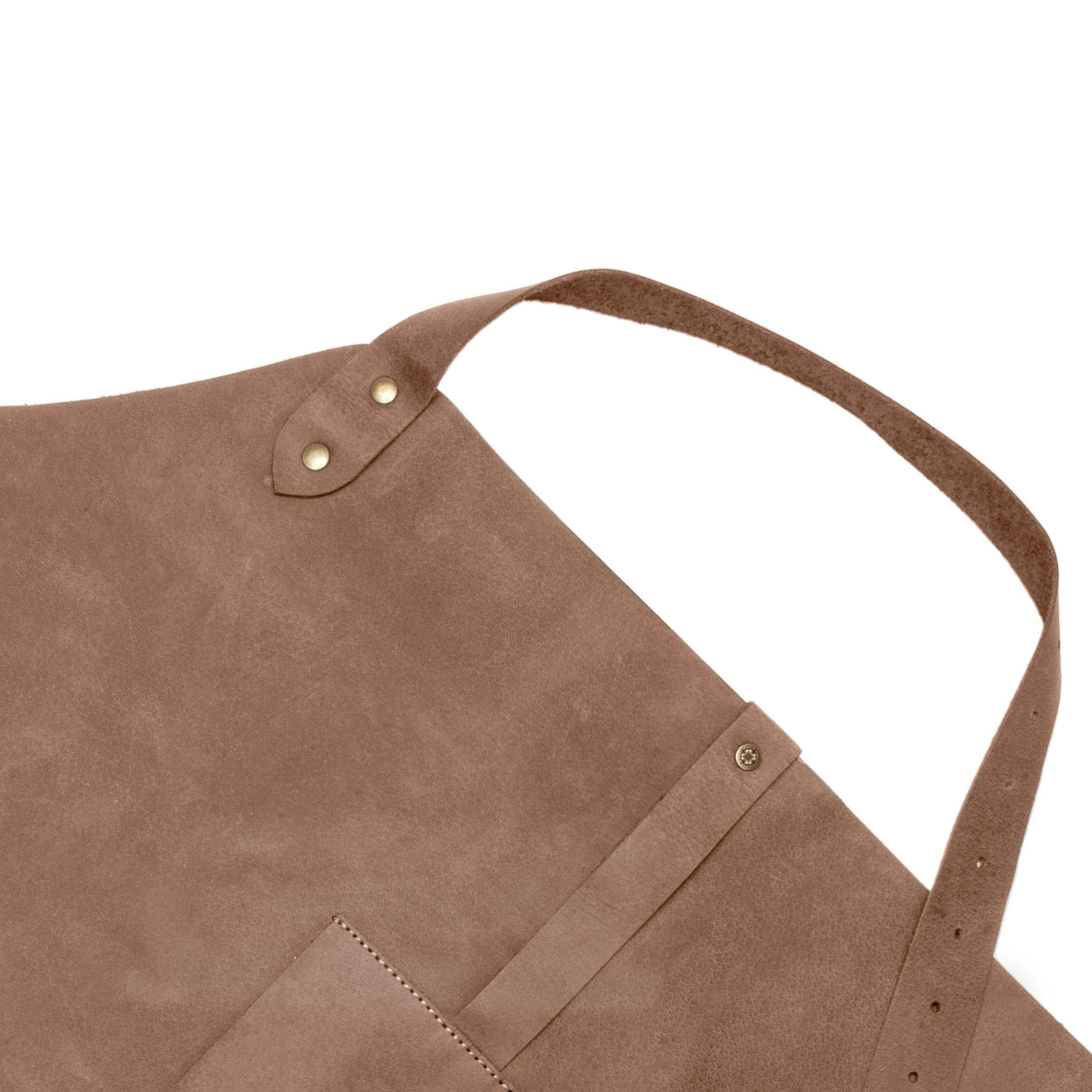 DRAKENSBERG Grillschürze HerrenBob Havanna-Braun, Premium Leder Koch- und Grillschürze für Männer, strapazierfähig