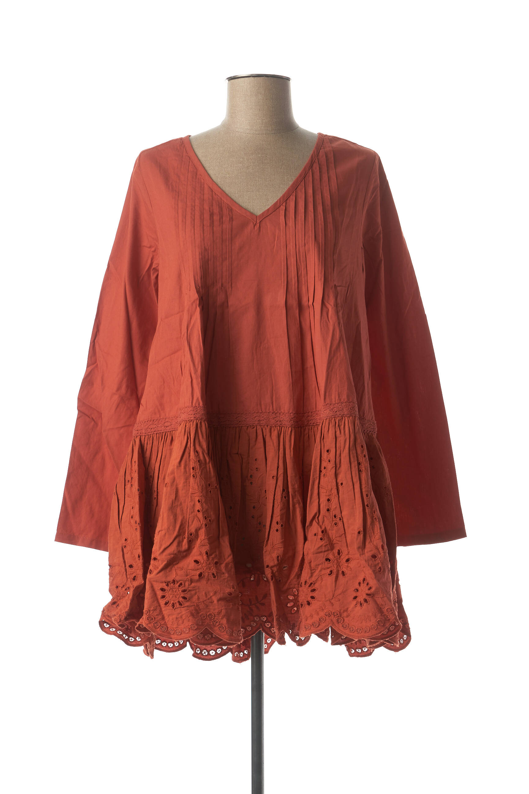 Rhum Raisin Tuniquemanchelongue Femme couleur orange