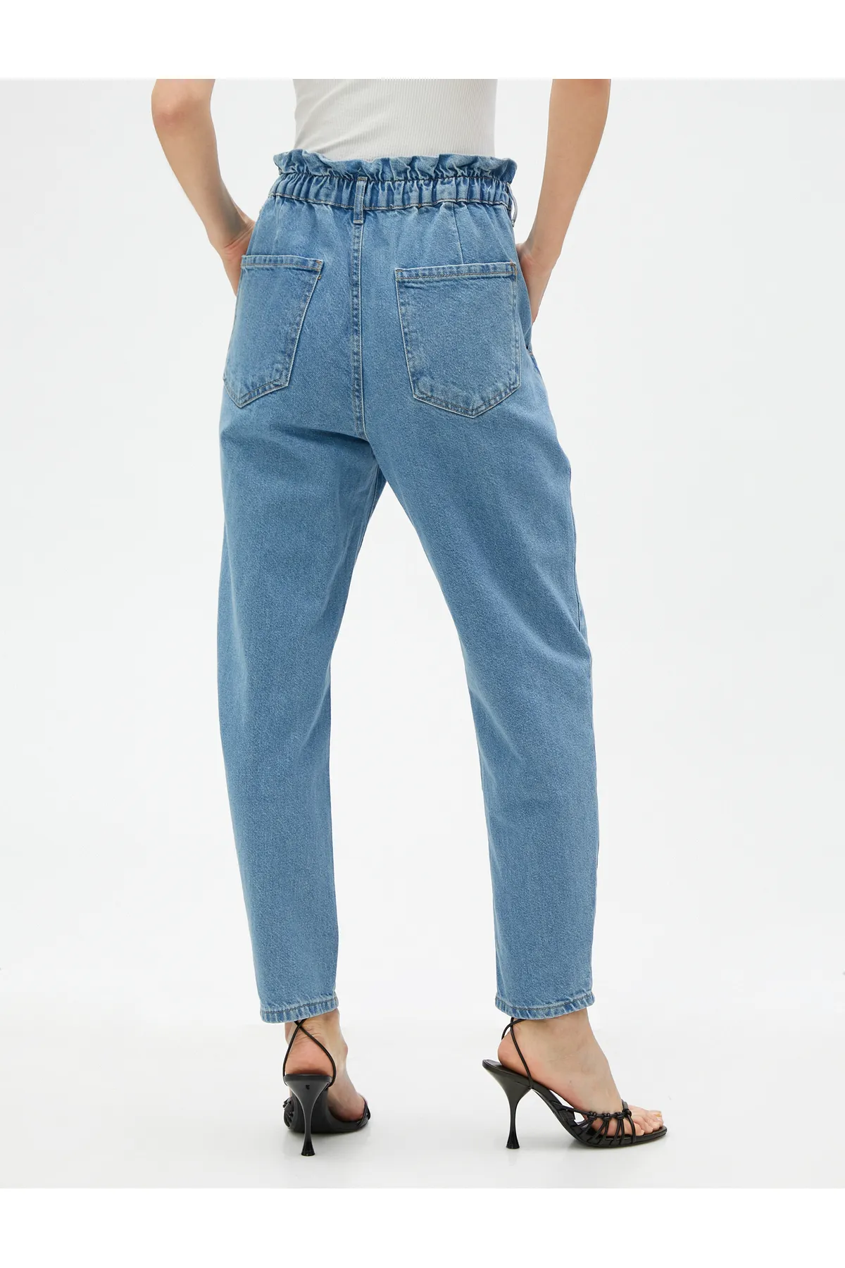 Koton  Jeans mit elastischem Bund, entspannter Schnitt, hohe Taille – Baggy-Jeans