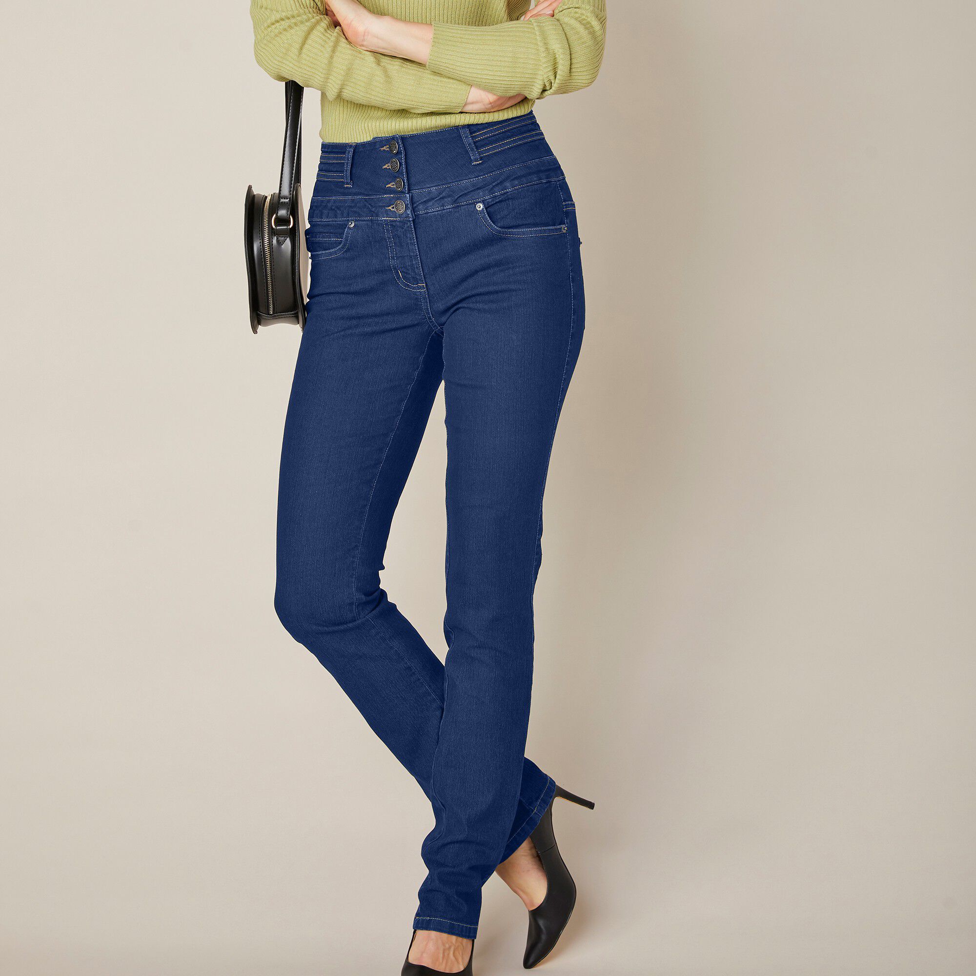 Jean coupe droite taille haute