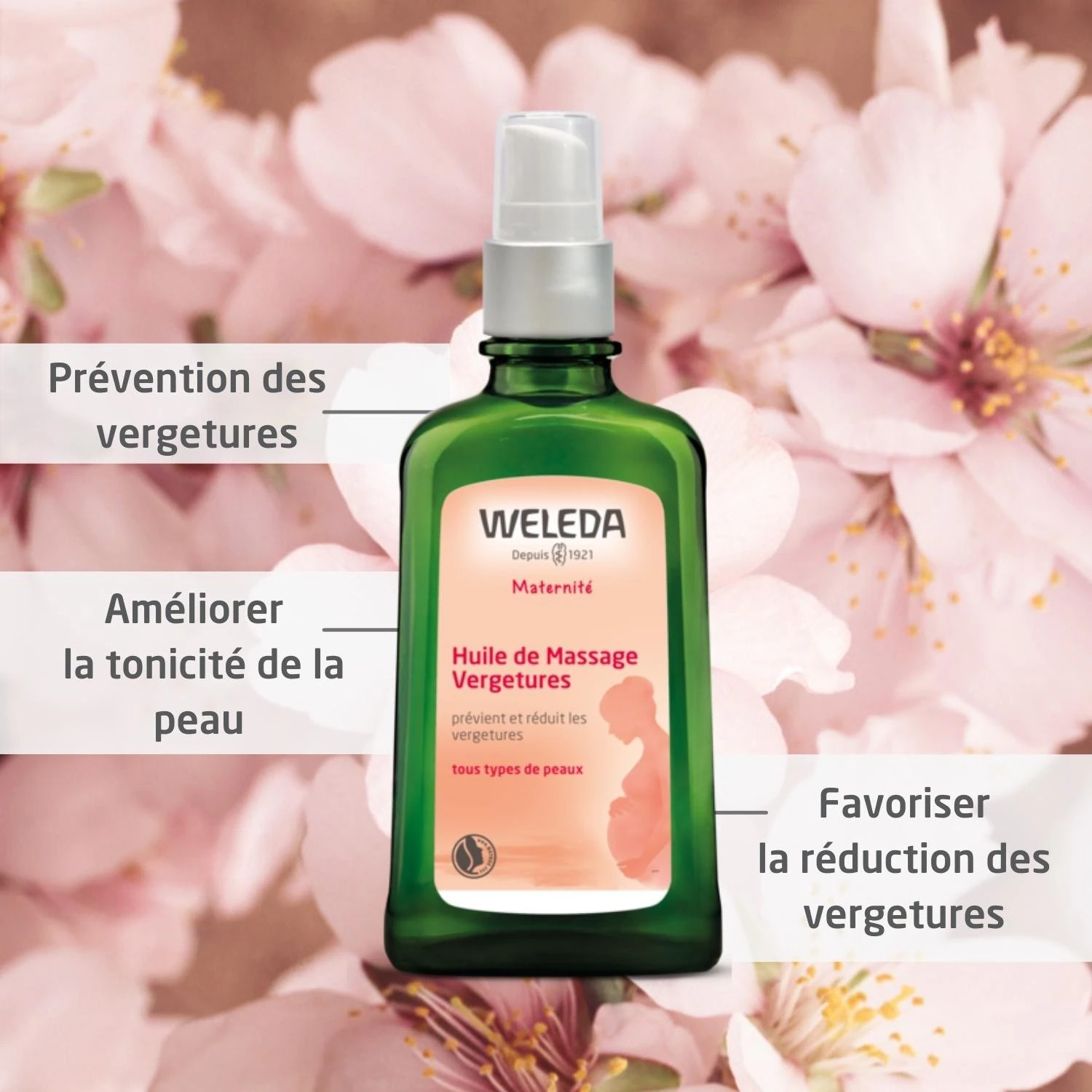 Weleda masažno olje proti strijam - 100 ml (steklenička s pumpico)