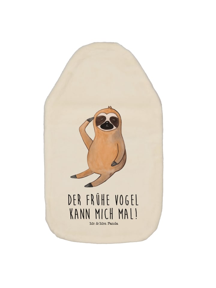Mr. & Mrs. Panda Wärmflasche Faultier Vogel mit Spruch in Weiß günstig kaufen onesize