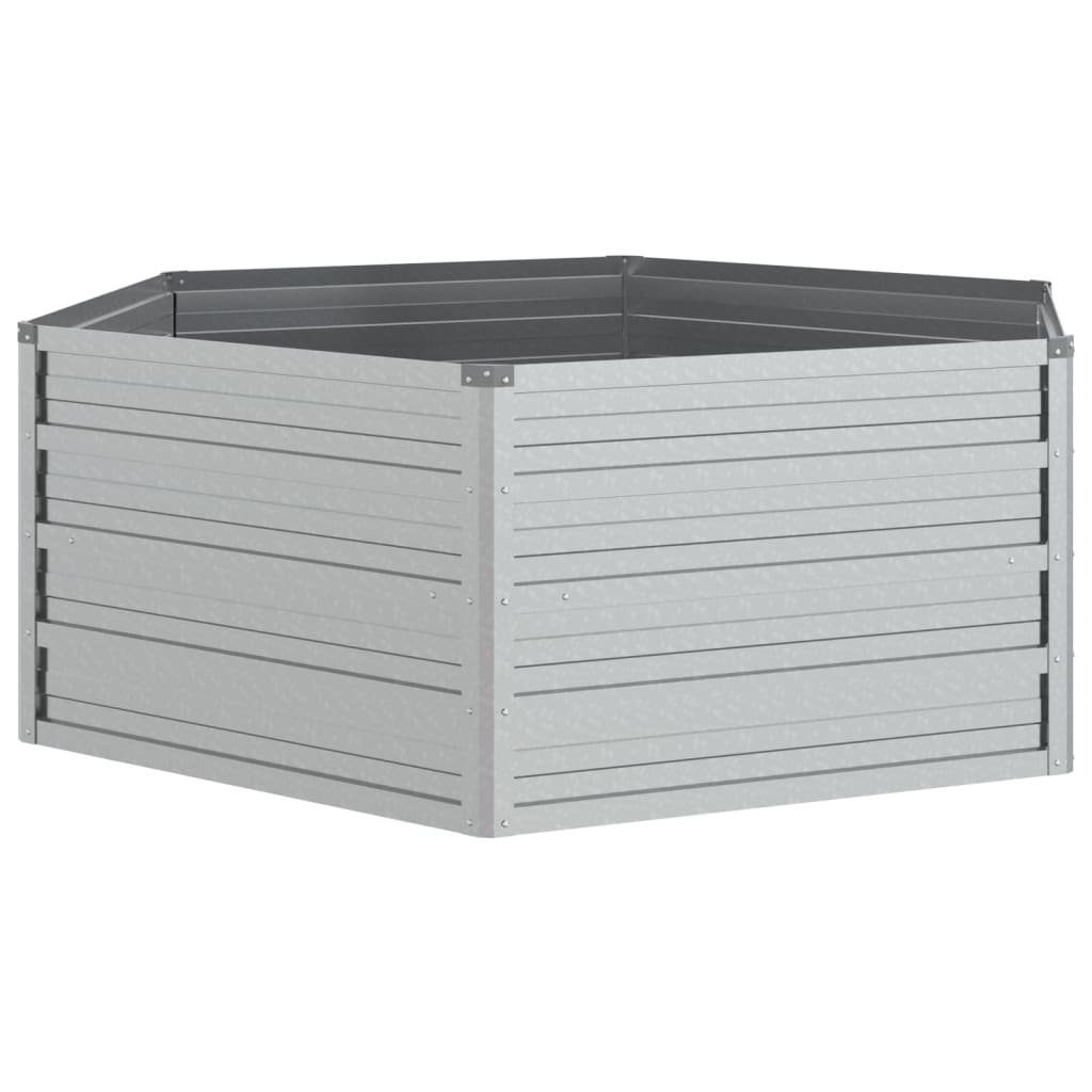 vidaXL Hochbeet Garten-Hochbeet 129x45 cm Verzinkter Stahl Silber